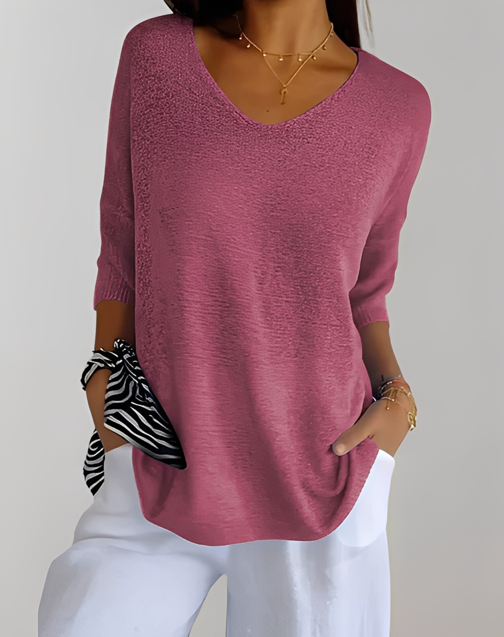 Jessé - Strickpullover mit V-Ausschnitt für Damen