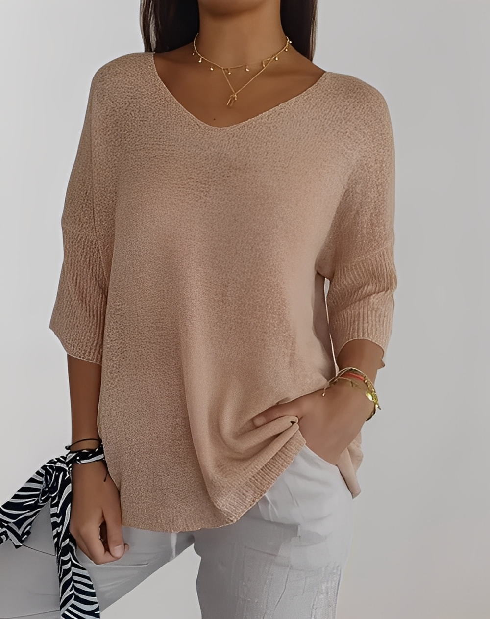Jessé - Strickpullover mit V-Ausschnitt für Damen