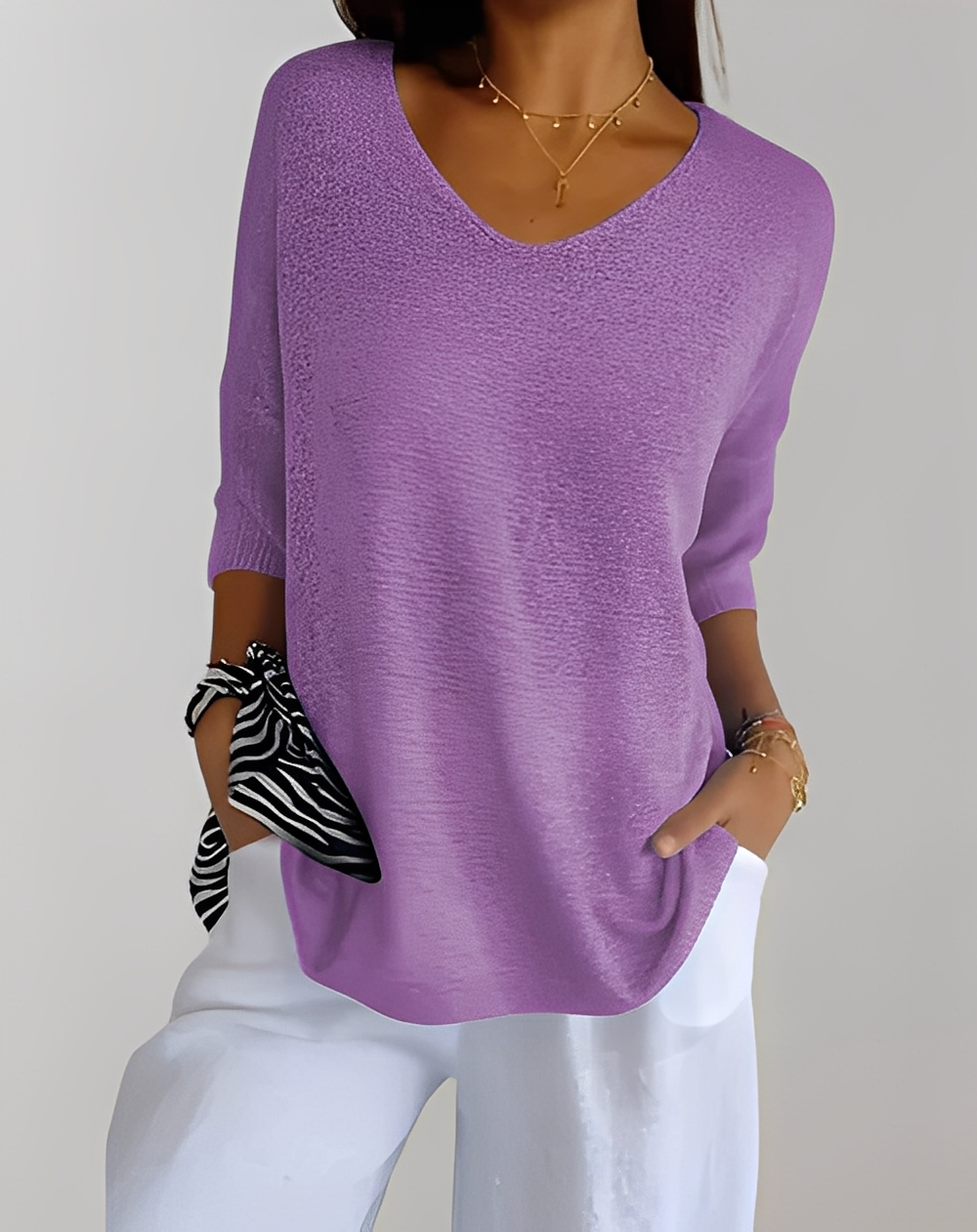 Jessé - Strickpullover mit V-Ausschnitt für Damen